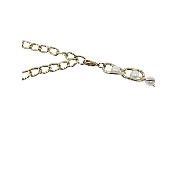 Y2K Vintage Gold Pearl Chain Link Belt – Dainty Oval Mariner Style Adjustable main image 6